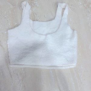 White crop fluffy top